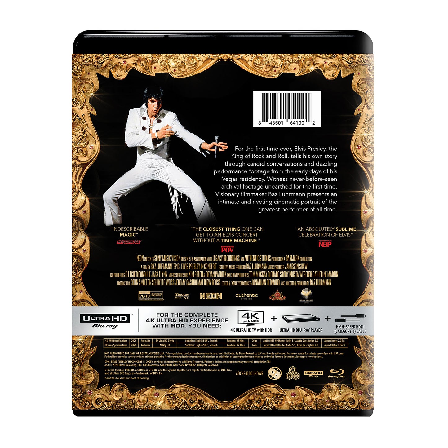 EPiC: Elvis Presley in Concert 4K/Blu-ray Combo